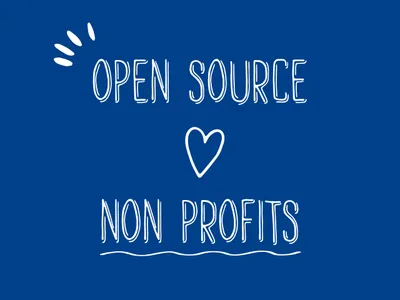 A screenshot of styled text that says "nonprofits love open source"